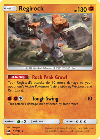 Regirock (53/111) [Soleil et Lune : Invasion Pourpre] 