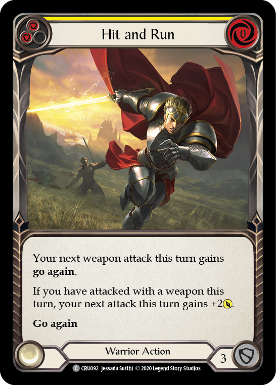 Hit and Run (Jaune) [CRU092] (Crucible of War) 1ère édition Rainbow Foil 