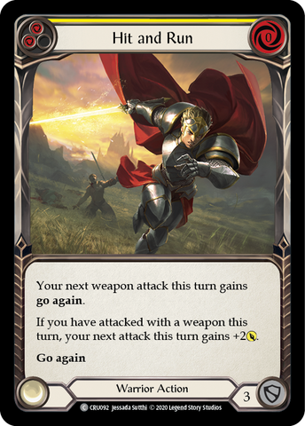 Hit and Run (Jaune) [CRU092] (Crucible of War) 1ère édition Rainbow Foil 