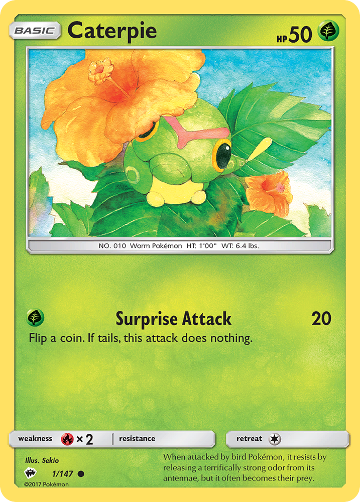 Caterpie (1/147) [Soleil et Lune : Ombres brûlantes] 