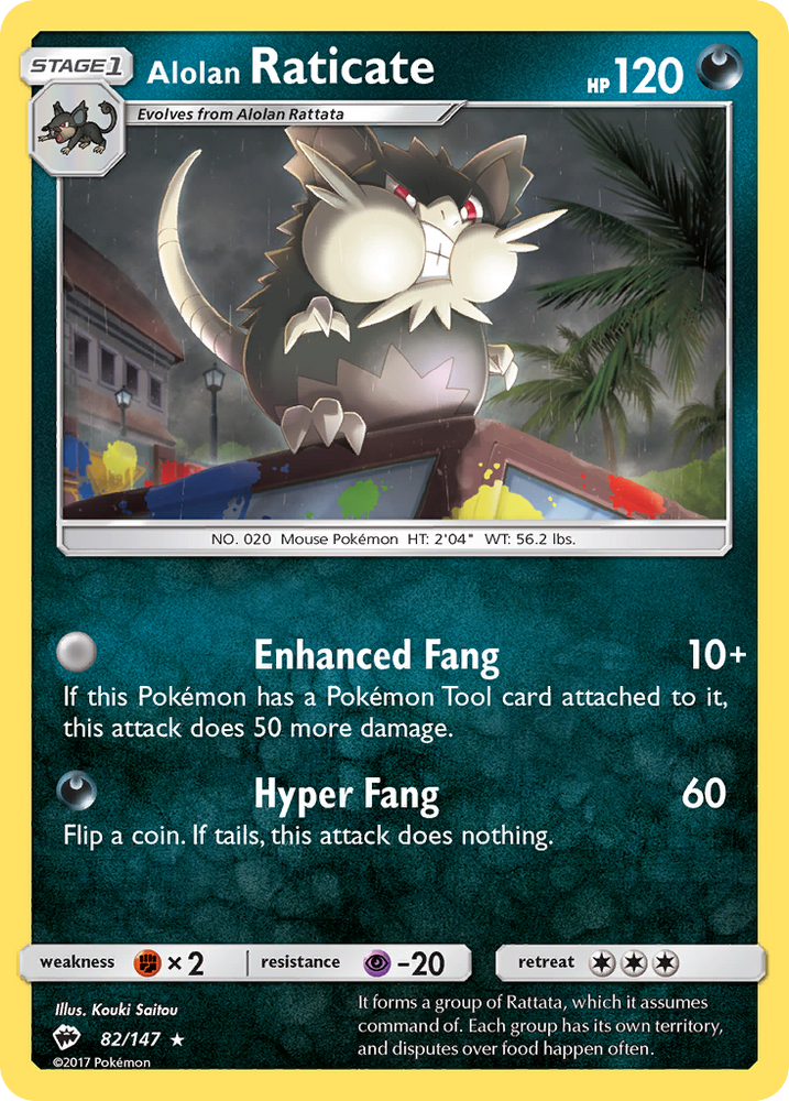 Alolan Raticate (82/147) [Soleil et Lune : Ombres brûlantes] 