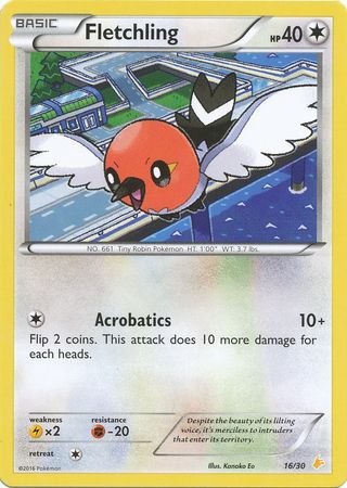 Fletchling (16/30) [XY : Kit d'entraînement 3 - Pikachu Libre] 