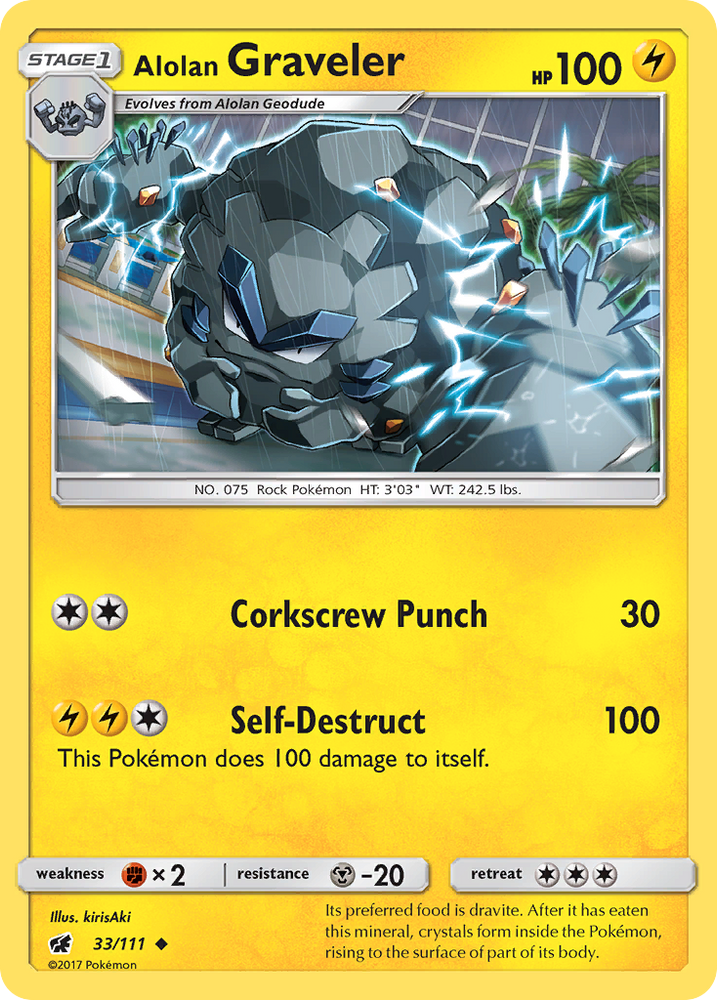 Alolan Graveler (33/111) [Soleil et Lune : Invasion pourpre] 