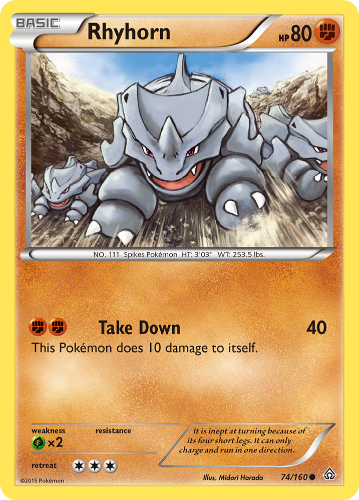 Rhyhorn (74/160) [XY : Primal Clash] 