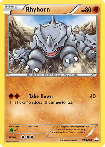 Rhyhorn (74/160) [XY : Primal Clash] 