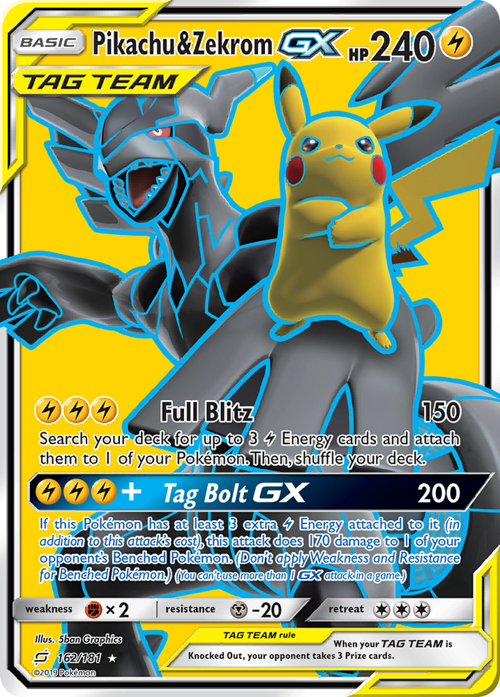 Pikachu &amp; Zekrom GX (162/181) [Soleil et Lune : Faites équipe] 