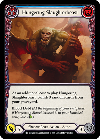 Hungering Slaughterbeast (Bleu) [MON149-RF] (Monarch) 1ère édition Rainbow Foil 