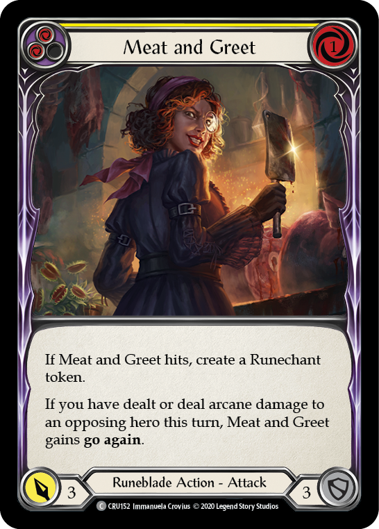 Meat and Greet (Jaune) [CRU152] (Crucible of War) 1ère édition Rainbow Foil 